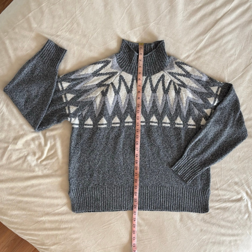 Badgley Mischka Fair Isle Turtleneck Sweater Size L - Picture 7 of 9
